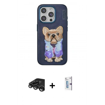 MARSİLYAN™- iPhone 15 Pro Max Kılıf İz Minimal Koleksiyonu - Siyah Bilvis 0.18mm Plus Cam Ekran Koruyucu + Raze Metal Kamera Lens - TMGI