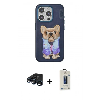 MARSİLYAN™- iPhone 15 Pro Max Kılıf İz Minimal Koleksiyonu - Siyah Bilvis Hayalet Cam Ekran Koruyucu + Raze Metal Kamera Lens - LT