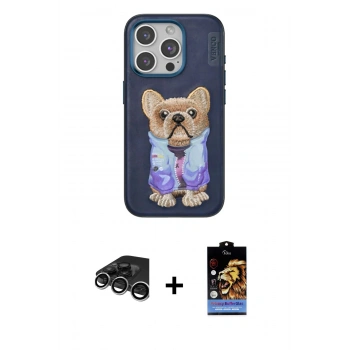 MARSİLYAN™- iPhone 15 Pro Max Kılıf İz Minimal Koleksiyonu - Siyah Buffer Hayalet Cam Ekran Koruyucu + Raze Metal Kamera Lens - GS