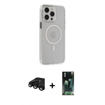 MARSİLYAN™- iPhone 15 Pro Max Kılıf Kıvılcım Asil Özel Seri - Şeffaf 360 Full Body Arka Koruyucu + Raze Metal Kamera Lens - SH