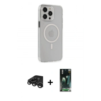 MARSİLYAN™- iPhone 15 Pro Max Kılıf Kıvılcım Asil Özel Seri - Şeffaf 360 Full Body Arka Koruyucu + Raze Metal Kamera Lens - TMGI