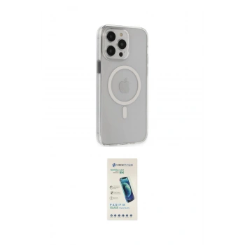 MARSİLYAN™- iPhone 15 Pro Max Kılıf Kıvılcım Asil Özel Seri - Şeffaf Pasifik Cam Ekran Koruyucu