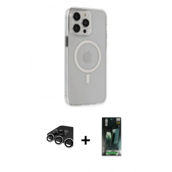 MARSİLYAN™- iPhone 15 Pro Max Kılıf Kıvılcım Asil Özel Seri - Siyah 360 Mat Full Body Arka Koruyucu + Raze Metal Kamera Lens - GS