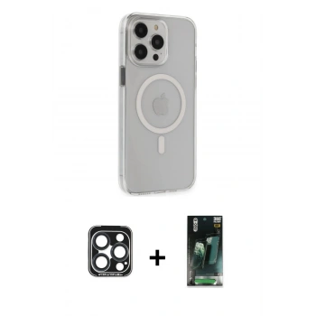 MARSİLYAN™- iPhone 15 Pro Max Kılıf Kıvılcım Asil Özel Seri - Siyah 360 Mat Full Body Arka Koruyucu + PVD Metal Kamera Lens - LT