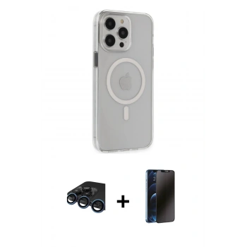 MARSİLYAN™- iPhone 15 Pro Max Kılıf Kıvılcım Asil Özel Seri - Siyah 3D Antistatik Hayalet Cam Ekran Koruyucu + Raze Metal Kamera Lens - LT