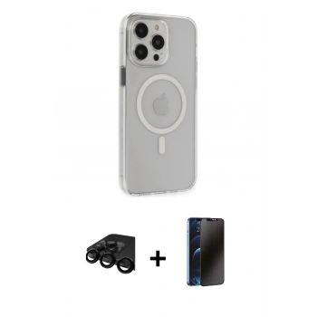 MARSİLYAN™- iPhone 15 Pro Max Kılıf Kıvılcım Asil Özel Seri - Siyah 3D Antistatik Hayalet Cam Ekran Koruyucu + Raze Metal Kamera Lens - SH