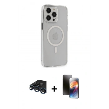 MARSİLYAN™- iPhone 15 Pro Max Kılıf Kıvılcım Asil Özel Seri - Siyah 3D Antistatik Mat Seramik Nano Ekran Koruyucu + Raze Metal Kamera Lens - LT