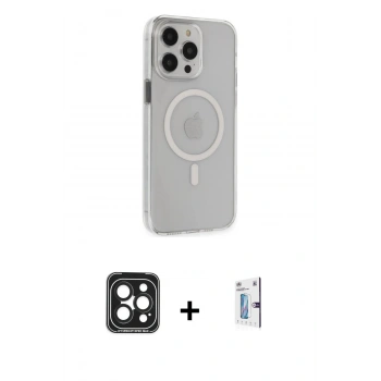 MARSİLYAN™- iPhone 15 Pro Max Kılıf Kıvılcım Asil Özel Seri - Siyah Bilvis 0.18mm Plus Cam Ekran Koruyucu + PVD Metal Kamera Lens - SH