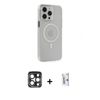 MARSİLYAN™- iPhone 15 Pro Max Kılıf Kıvılcım Asil Özel Seri - Siyah Bilvis 0.18mm Plus Cam Ekran Koruyucu + PVD Metal Kamera Lens - LT