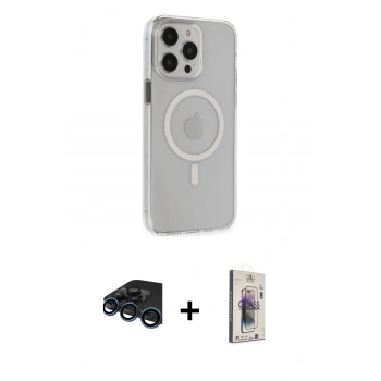 MARSİLYAN™- iPhone 15 Pro Max Kılıf Kıvılcım Asil Özel Seri - Siyah Bilvis 3D Cam Ekran Koruyucu + Raze Metal Kamera Lens - LT