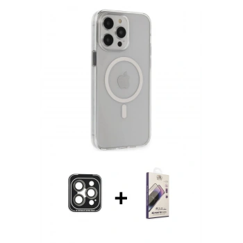 MARSİLYAN™- iPhone 15 Pro Max Kılıf Kıvılcım Asil Özel Seri - Siyah Bilvis 3D Mat Cam Ekran Koruyucu + PVD Metal Kamera Lens - GI
