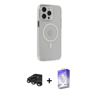 MARSİLYAN™- iPhone 15 Pro Max Kılıf Kıvılcım Asil Özel Seri - Siyah Bilvis 5in1 3D Magic Cam Ekran Koruyucu + Raze Metal Kamera Lens - TMGI