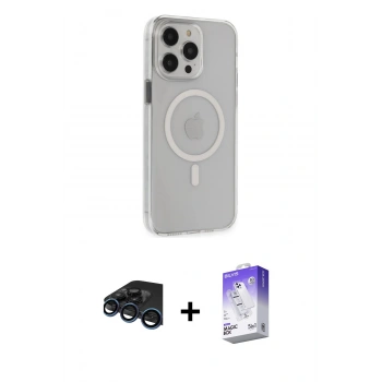 MARSİLYAN™- iPhone 15 Pro Max Kılıf Kıvılcım Asil Özel Seri - Siyah Bilvis 5in1 3D Magic Cam Ekran Koruyucu + Raze Metal Kamera Lens - LT