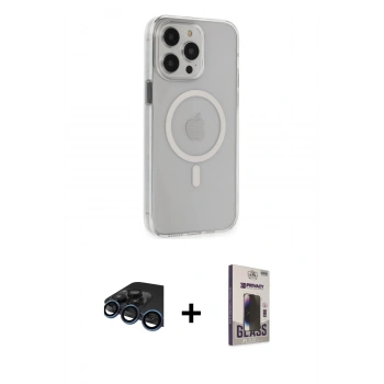 MARSİLYAN™- iPhone 15 Pro Max Kılıf Kıvılcım Asil Özel Seri - Siyah Bilvis Hayalet Cam Ekran Koruyucu + Raze Metal Kamera Lens - LT