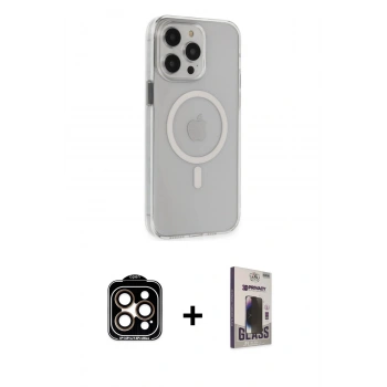 MARSİLYAN™- iPhone 15 Pro Max Kılıf Kıvılcım Asil Özel Seri - Siyah Bilvis Hayalet Cam Ekran Koruyucu + PVD Metal Kamera Lens - TU