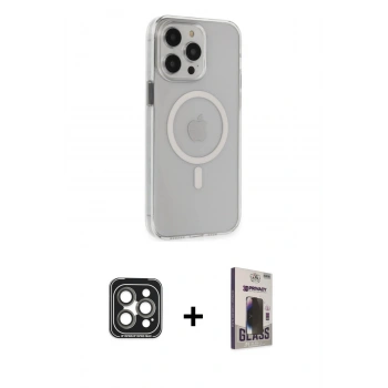 MARSİLYAN™- iPhone 15 Pro Max Kılıf Kıvılcım Asil Özel Seri - Siyah Bilvis Hayalet Cam Ekran Koruyucu + PVD Metal Kamera Lens - GI