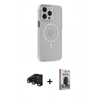 MARSİLYAN™- iPhone 15 Pro Max Kılıf Kıvılcım Asil Özel Seri - Siyah Bilvis Hayalet Cam Ekran Koruyucu + Raze Metal Kamera Lens - SH