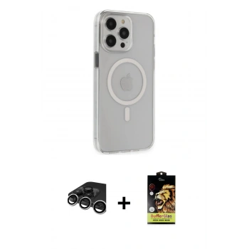 MARSİLYAN™- iPhone 15 Pro Max Kılıf Kıvılcım Asil Özel Seri - Siyah Buffer Cam Ekran Koruyucu + Raze Metal Kamera Lens - GS