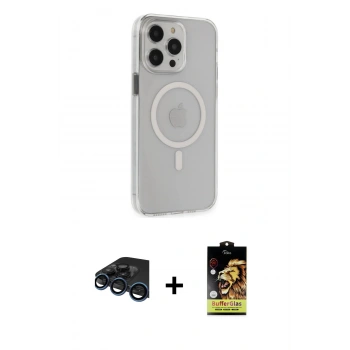 MARSİLYAN™- iPhone 15 Pro Max Kılıf Kıvılcım Asil Özel Seri - Siyah Buffer Cam Ekran Koruyucu + Raze Metal Kamera Lens - LT