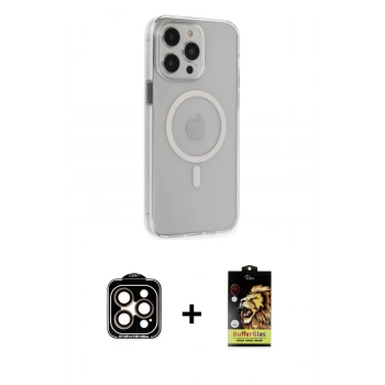 MARSİLYAN™- iPhone 15 Pro Max Kılıf Kıvılcım Asil Özel Seri - Siyah Buffer Cam Ekran Koruyucu + PVD Metal Kamera Lens - TU