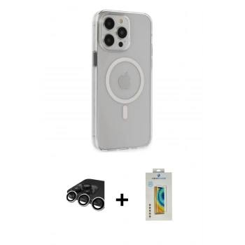 MARSİLYAN™- iPhone 15 Pro Max Kılıf Kıvılcım Asil Özel Seri - Siyah Polymer Nano Ekran Koruyucu + Raze Metal Kamera Lens - GS