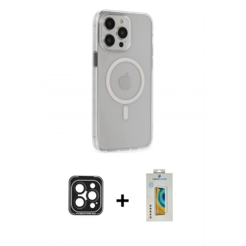 MARSİLYAN™- iPhone 15 Pro Max Kılıf Kıvılcım Asil Özel Seri - Siyah Polymer Nano Ekran Koruyucu + PVD Metal Kamera Lens - SH