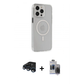 MARSİLYAN™- iPhone 15 Pro Max Kılıf Kıvılcım Asil Özel Seri - Siyah Vanessa Magic Hayalet Cam + Raze Metal Kamera Lens - LT