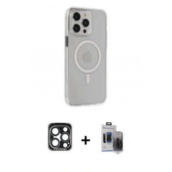 MARSİLYAN™- iPhone 15 Pro Max Kılıf Kıvılcım Asil Özel Seri - Siyah Vanessa Magic Hayalet Cam + PVD Metal Kamera Lens - LT