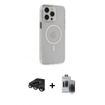 MARSİLYAN™- iPhone 15 Pro Max Kılıf Kıvılcım Asil Özel Seri - Siyah Vanessa Magic Hayalet Cam + Raze Metal Kamera Lens - TMGI