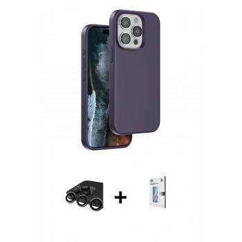 MARSİLYAN™- iPhone 15 Pro Max Kılıf Kıvılcım Çizgi Serisi - Siyah Bilvis 0.18mm Plus Cam Ekran Koruyucu + Raze Metal Kamera Lens - TMGI