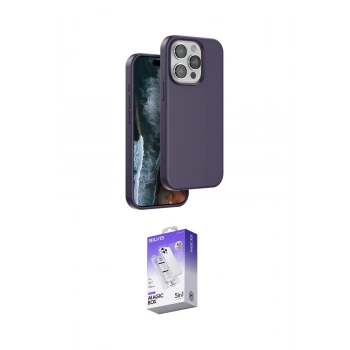 MARSİLYAN™- iPhone 15 Pro Max Kılıf Kıvılcım Çizgi Serisi - Siyah Bilvis 5in1 3D Magic Cam Ekran Koruyucu