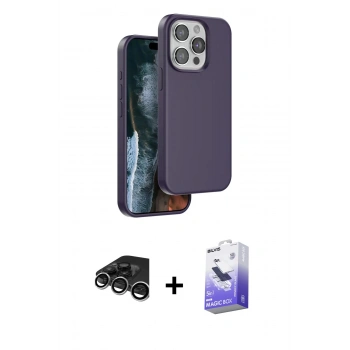 MARSİLYAN™- iPhone 15 Pro Max Kılıf Kıvılcım Çizgi Serisi - Siyah Bilvis 5in1 5D Magic Hayalet Cam Ekran Koruyucu + Raze Metal Kamera Lens - GS