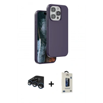 MARSİLYAN™- iPhone 15 Pro Max Kılıf Kıvılcım Çizgi Serisi - Siyah Bilvis Hayalet Cam Ekran Koruyucu + Raze Metal Kamera Lens - LT