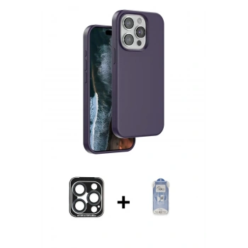 MARSİLYAN™- iPhone 15 Pro Max Kılıf Kıvılcım Çizgi Serisi - Siyah Joko Magic 5D Cam + PVD Metal Kamera Lens - LT