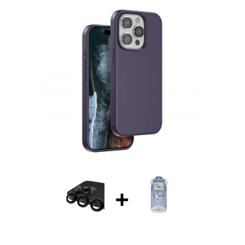 MARSİLYAN™- iPhone 15 Pro Max Kılıf Kıvılcım Çizgi Serisi - Siyah Joko Magic 5D Cam + Raze Metal Kamera Lens - SH