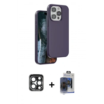 MARSİLYAN™- iPhone 15 Pro Max Kılıf Kıvılcım Çizgi Serisi - Siyah Vanessa Magic Cam + PVD Metal Kamera Lens - LT
