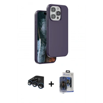 MARSİLYAN™- iPhone 15 Pro Max Kılıf Kıvılcım Çizgi Serisi - Siyah Vanessa Magic Cam + Raze Metal Kamera Lens - LT