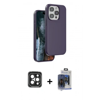 MARSİLYAN™- iPhone 15 Pro Max Kılıf Kıvılcım Çizgi Serisi - Siyah Vanessa Magic Cam + PVD Metal Kamera Lens - SH
