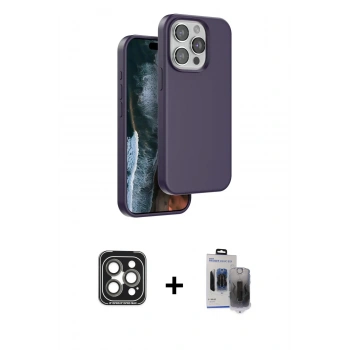 MARSİLYAN™- iPhone 15 Pro Max Kılıf Kıvılcım Çizgi Serisi - Siyah Vanessa Magic Hayalet Cam + PVD Metal Kamera Lens - GI