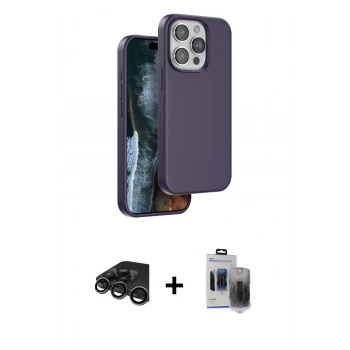 MARSİLYAN™- iPhone 15 Pro Max Kılıf Kıvılcım Çizgi Serisi - Siyah Vanessa Magic Hayalet Cam + Raze Metal Kamera Lens - TMGI