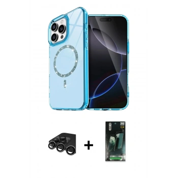MARSİLYAN™- iPhone 15 Pro Max Kılıf Kıvılcım Form Prime - Şeffaf 360 Full Body Arka Koruyucu + Raze Metal Kamera Lens - TMGI