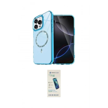 MARSİLYAN™- iPhone 15 Pro Max Kılıf Kıvılcım Form Prime - Şeffaf Pasifik Cam Ekran Koruyucu