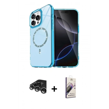 MARSİLYAN™- iPhone 15 Pro Max Kılıf Kıvılcım Form Prime - Siyah Bilvis 3D Mat Cam Ekran Koruyucu + Raze Metal Kamera Lens - GS