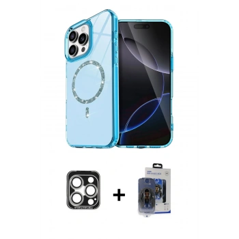 MARSİLYAN™- iPhone 15 Pro Max Kılıf Kıvılcım Form Prime - Siyah Vanessa Magic Cam + PVD Metal Kamera Lens - GS
