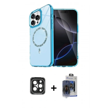 MARSİLYAN™- iPhone 15 Pro Max Kılıf Kıvılcım Form Prime - Siyah Vanessa Magic Cam + PVD Metal Kamera Lens - SH
