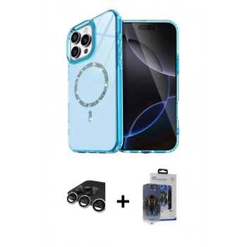 MARSİLYAN™- iPhone 15 Pro Max Kılıf Kıvılcım Form Prime - Siyah Vanessa Magic Cam + Raze Metal Kamera Lens - GS