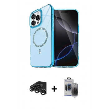 MARSİLYAN™- iPhone 15 Pro Max Kılıf Kıvılcım Form Prime - Siyah Vanessa Magic Hayalet Cam + Raze Metal Kamera Lens - TMGI