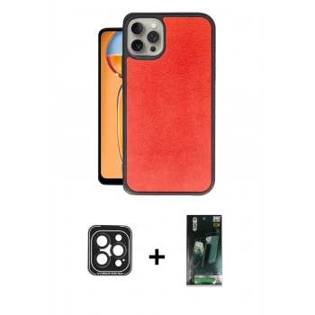 MARSİLYAN™- iPhone 15 Pro Max Kılıf Kıvılcım Işık Serisi - Şeffaf 360 Full Body Arka Koruyucu + PVD Metal Kamera Lens - SH