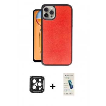 MARSİLYAN™- iPhone 15 Pro Max Kılıf Kıvılcım Işık Serisi - Şeffaf Pasifik Cam Ekran Koruyucu + PVD Metal Kamera Lens - SH