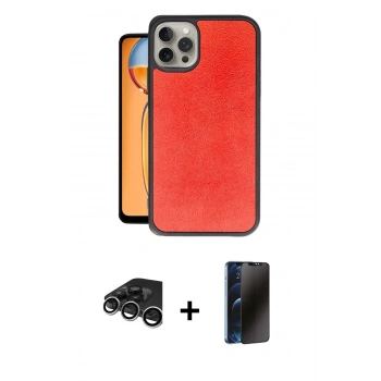 MARSİLYAN™- iPhone 15 Pro Max Kılıf Kıvılcım Işık Serisi - Siyah 3D Antistatik Hayalet Cam Ekran Koruyucu + Raze Metal Kamera Lens - GS